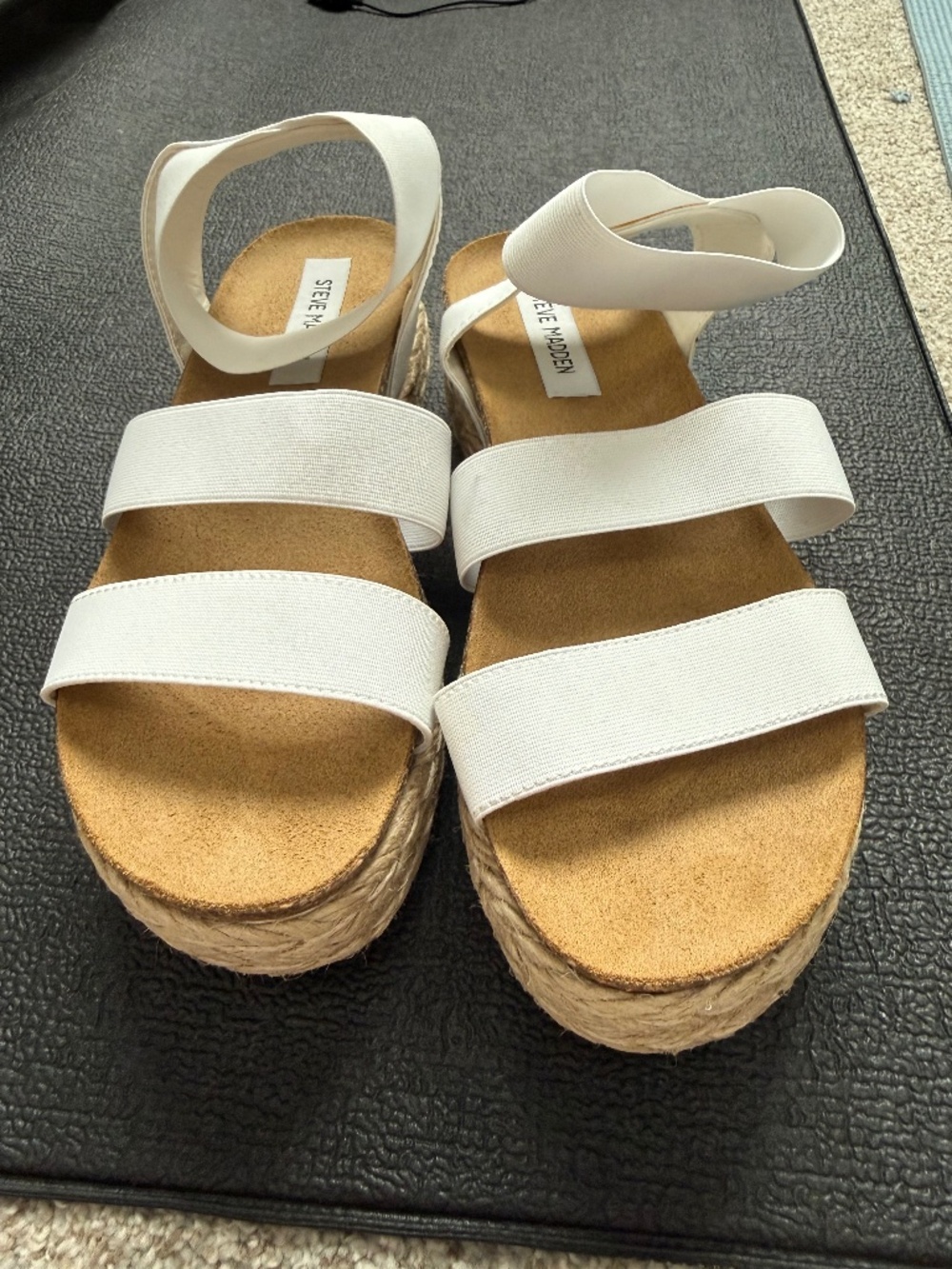 Steve Madden White Strappy Wedges Size 8.5